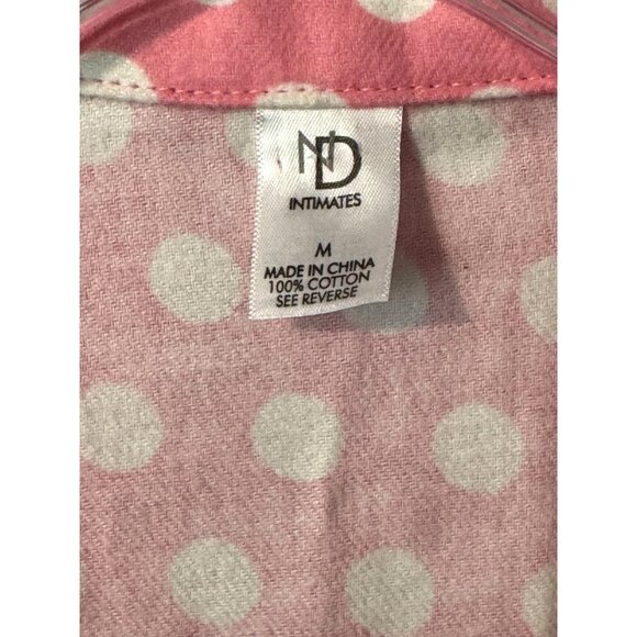 New Directions Intimates Pink & White Polka Dot Long Sleeve Button-Up Pajama Sle - Picture 11 of 13